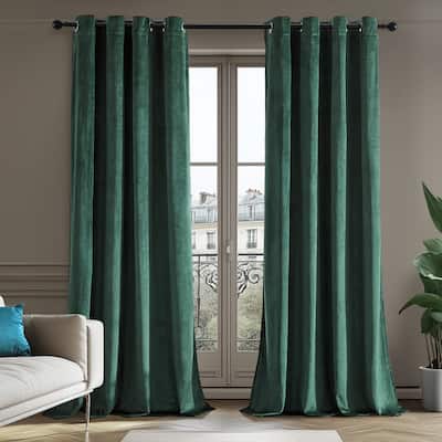 Deconovo Velvet Blackout Curtains, 2 Panels, Thermal Insulated