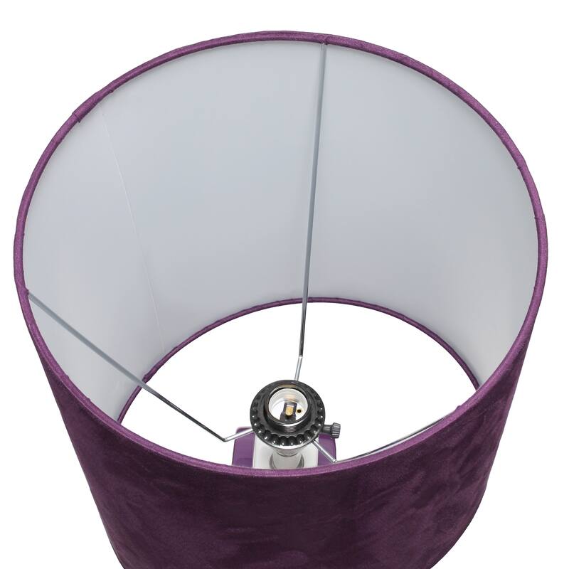 Modern Table Lamp - Stacked Circle Design, Drum Shade, Living Room, Bedroom Decor, Purple Accent