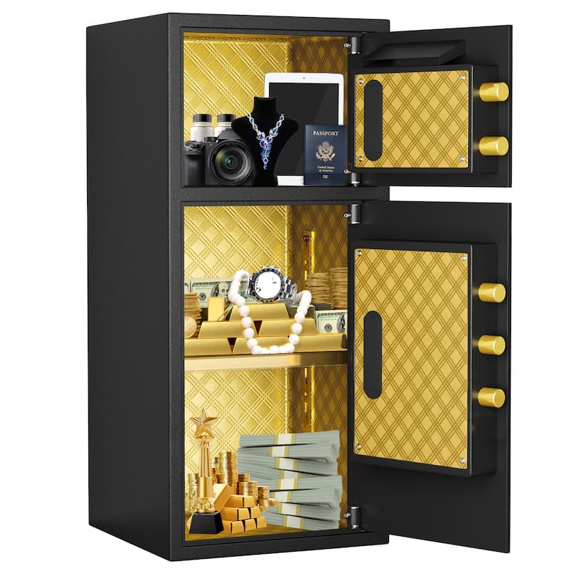 Large Double-door Coin-operated Safe,Digital Security Safe with Fireproof and Waterproof Bag,7.0 Cubic Feet Safe Box