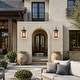 preview thumbnail 9 of 8, 21"H 1-Light Black Outdoor Wall Lantern with Ripple Glass for Porch Patio Entryway