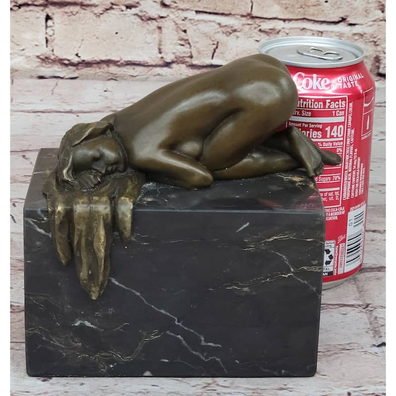 Bronze Figure Girl Yoga Pose Statue Sculpture Figurine Signed Original 6 Inches X 5 Inches