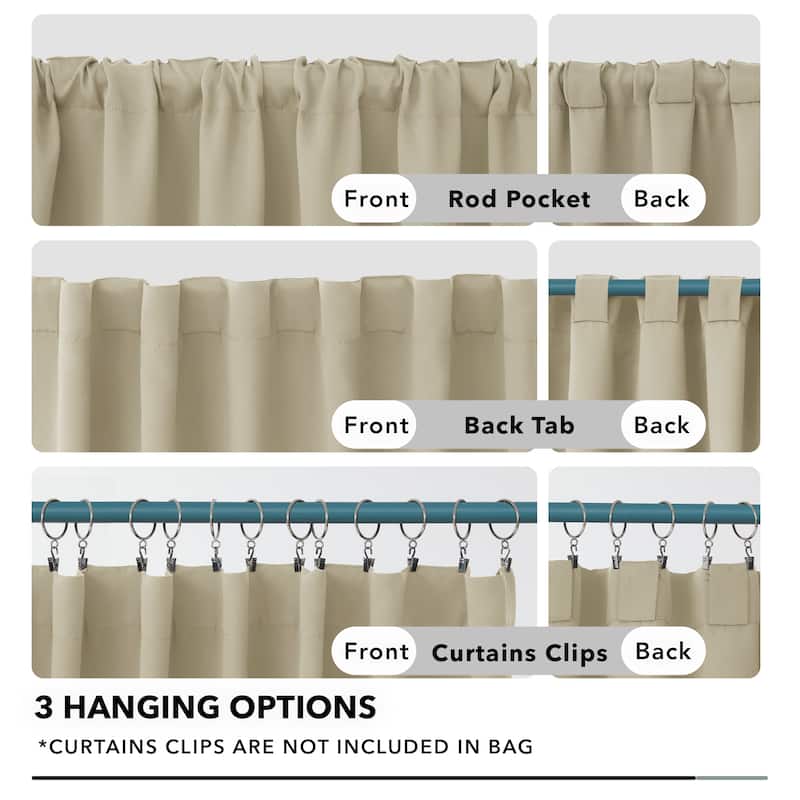 Deconovo Back Tab Blackout Curtains (2 Panel)