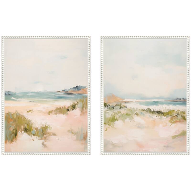 Kate and Laurel White Tranquil Landscape 2 Piece Framed Canvas Wall Art Set by Amy Lighthall - 2 Piece Set 18x24 - White