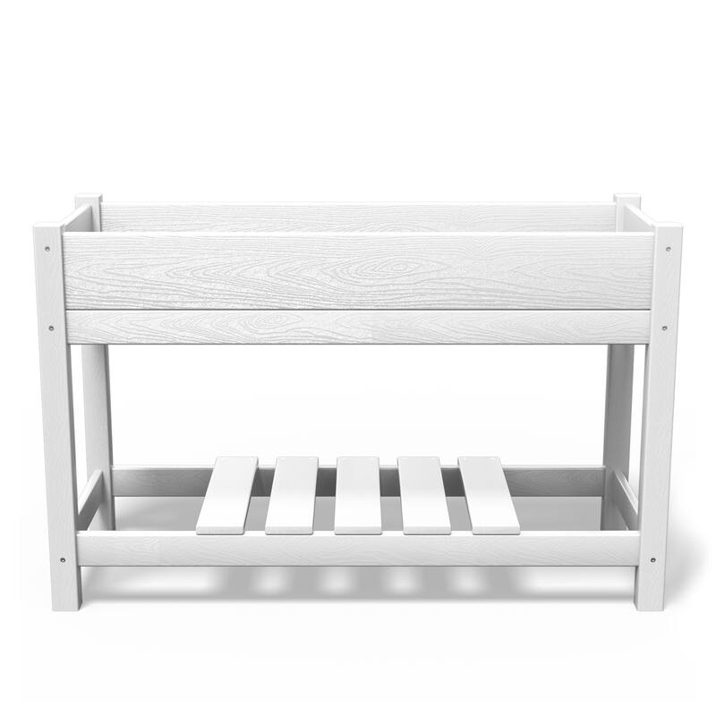 HDPE Double Layer Design Outdoor Planter With Wheels
