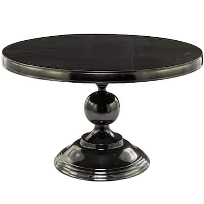 Aluminum Metal Coffee Table with Pedestal Base - Black - Roche River Decor - 31"W x 31"L x 19"H