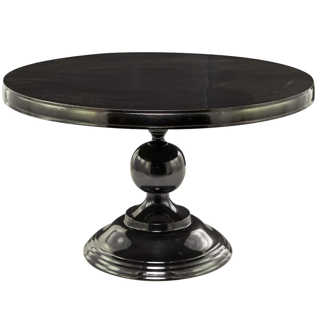 Aluminum Metal Coffee Table with Pedestal Base - Black - Roche River Decor - 31"W x 31"L x 19"H