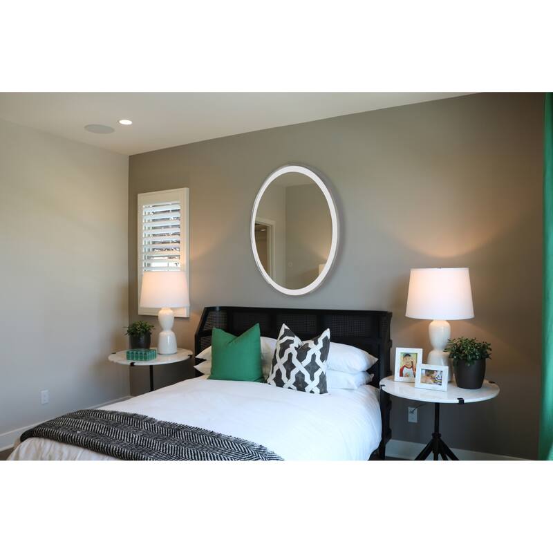 Miseno 30" W x 30" H Circular Framed Wall Mounted Mirror with LED