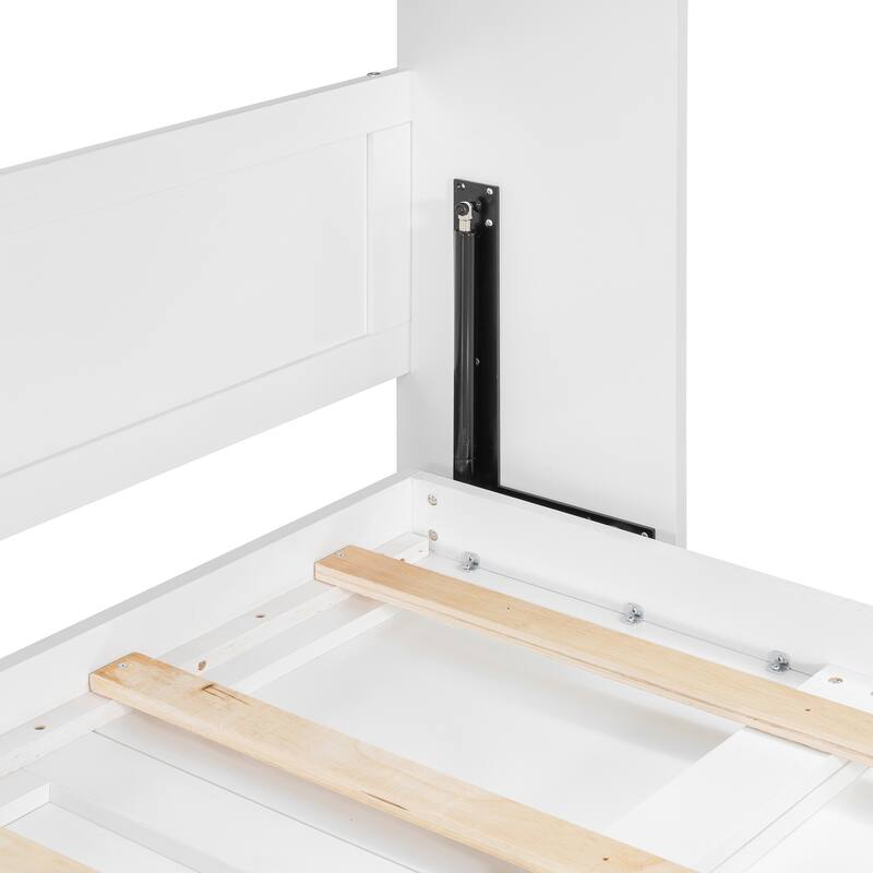 Side-Folding Printed Murphy Bed with LED and USB