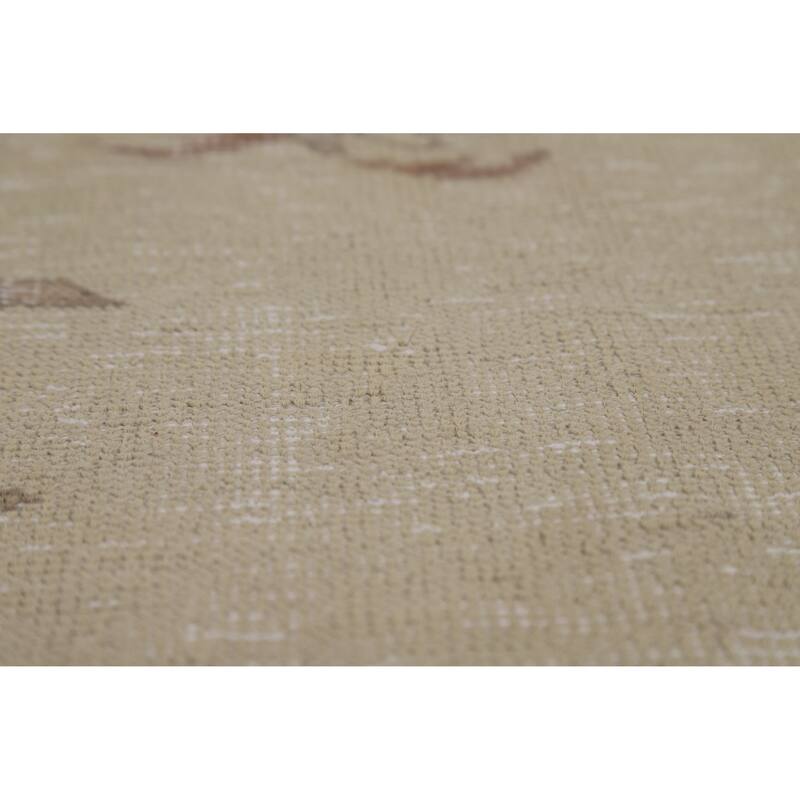 Tabriz Persian Vintage Rug Hand-Knotted Traditional Beige Wool Carpet - 9'9"x 12'6"