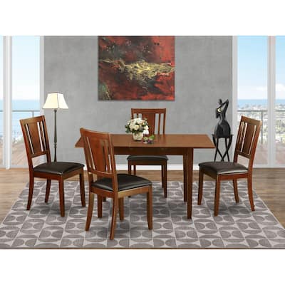 East West Furniture Kitchen Table Set Includes a Rectangle Dining Room Table and Dining Chairs (Chair Seat Type Options)