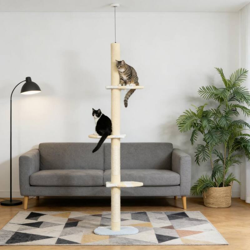 Cat Tree,4-Tier Floor to Ceiling Cat Tree