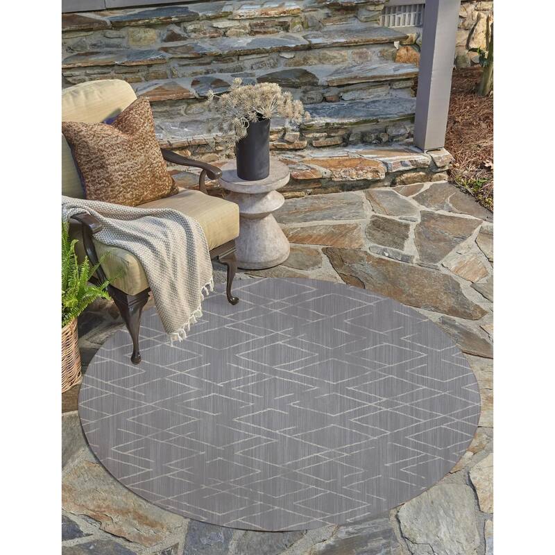 DIAMOND HATCH BLUESTONE Outdoor Rug By Kavka Designs Bed Bath