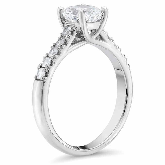1 1/2 Ct Cushion Diamond Engagement Ring White Gold Lab Grown