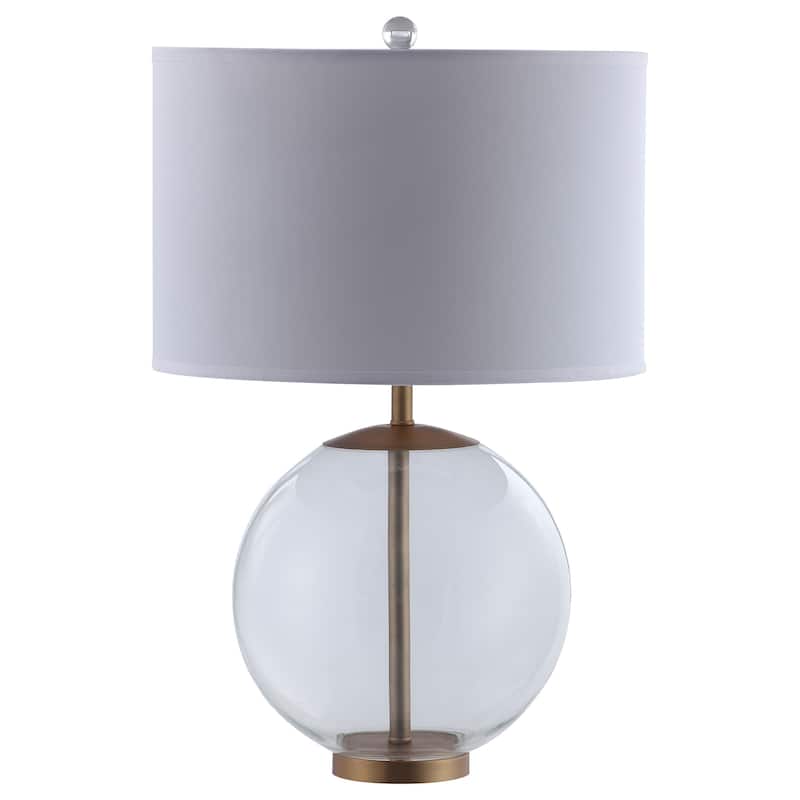 Kenny 27-inch Drum Shade Clear Glass Table Lamp Brass - Clear Glass