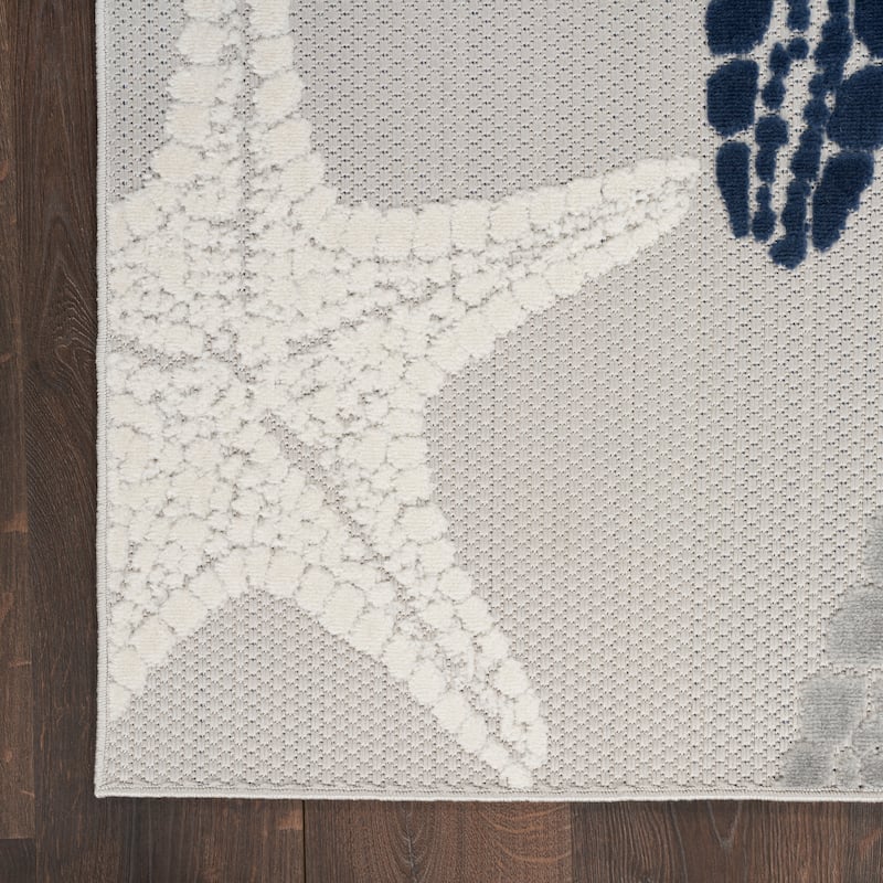 Aloha Coastal Starfish Beach Indoor/Outdoor Area Rug