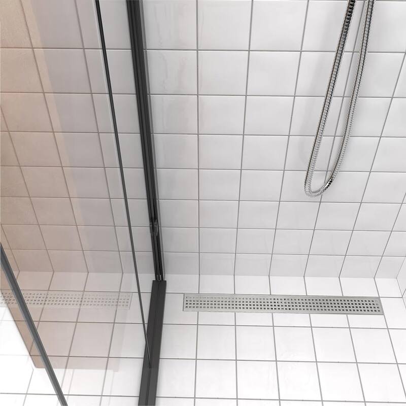 24-Inch Linear Shower Floor Drain, Square Hole Grate - 24 inch