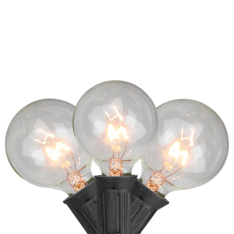 10-Count Clear G50 Globe Patio Light Set - 9ft Black Wire