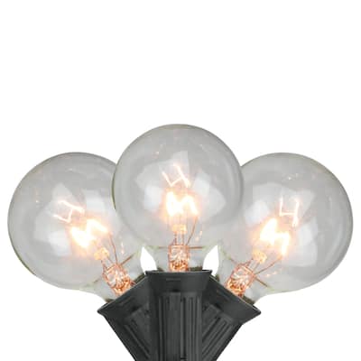 10-Count Clear G50 Globe Patio Light Set - 9ft Black Wire