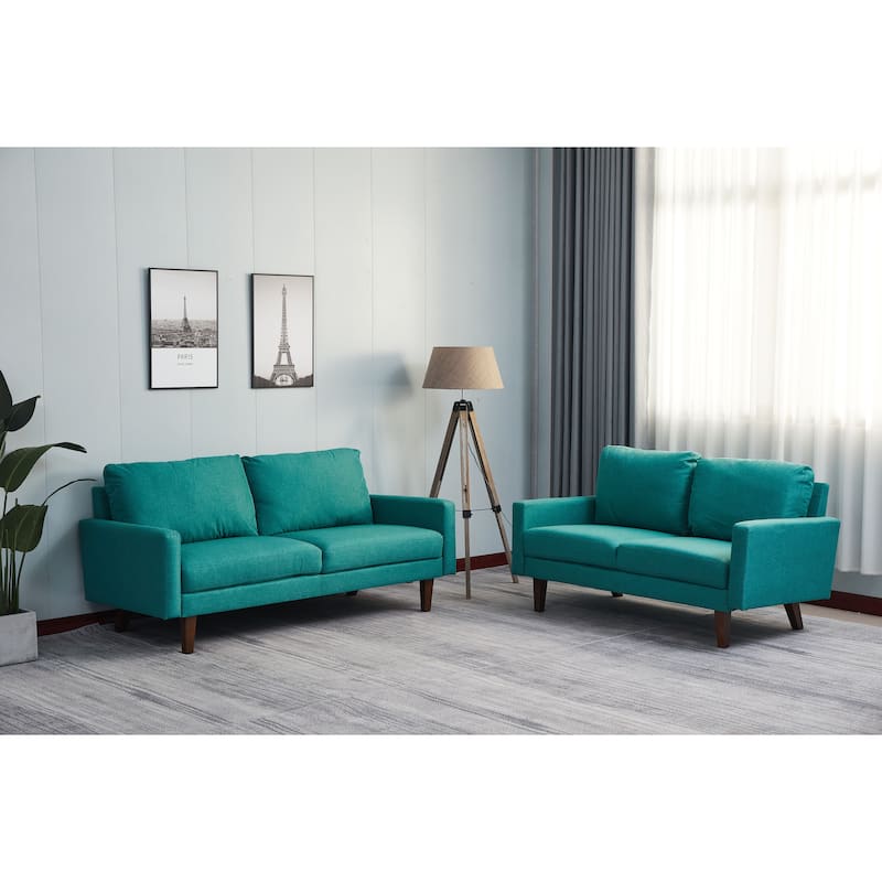 Linen 2 Piece Loveseat and Sofa Living Room Set
