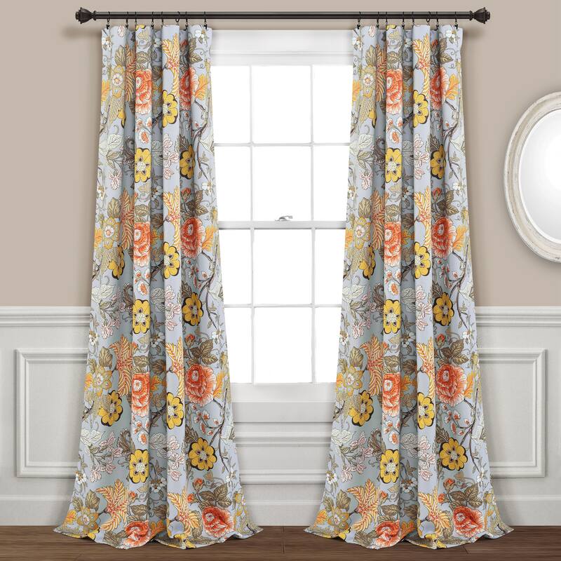 The Curated Nomad Chorro Room Darkening Curtain Panel Pair - 84"L x 52"W - Light Gray & Green