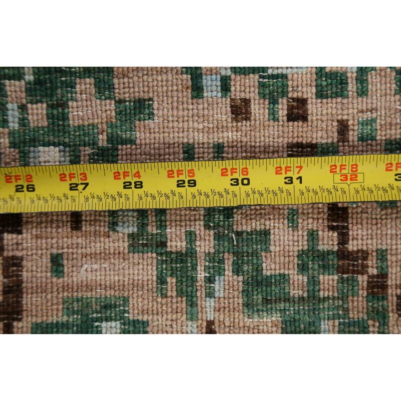 Wool/ Silk Abstract Artistic Modern Oriental Runner Rug Hand-knotted - 2'6" x 10'1"