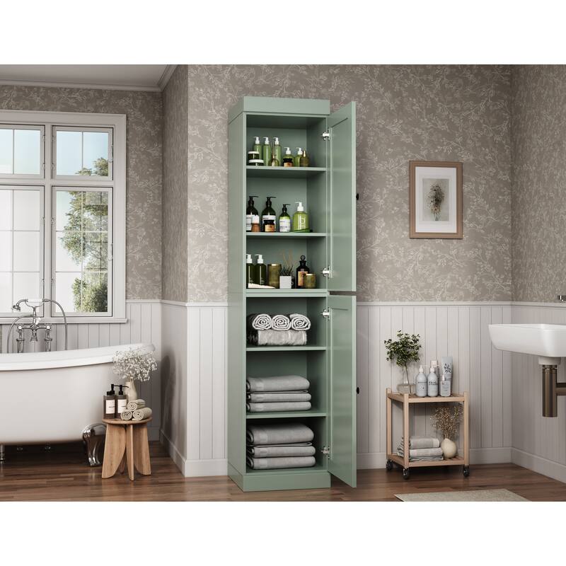 Palace Imports 100% Solid Wood 16.5" Bathroom Storage Cabinet with Shaker Doors and Adjustable Shelves