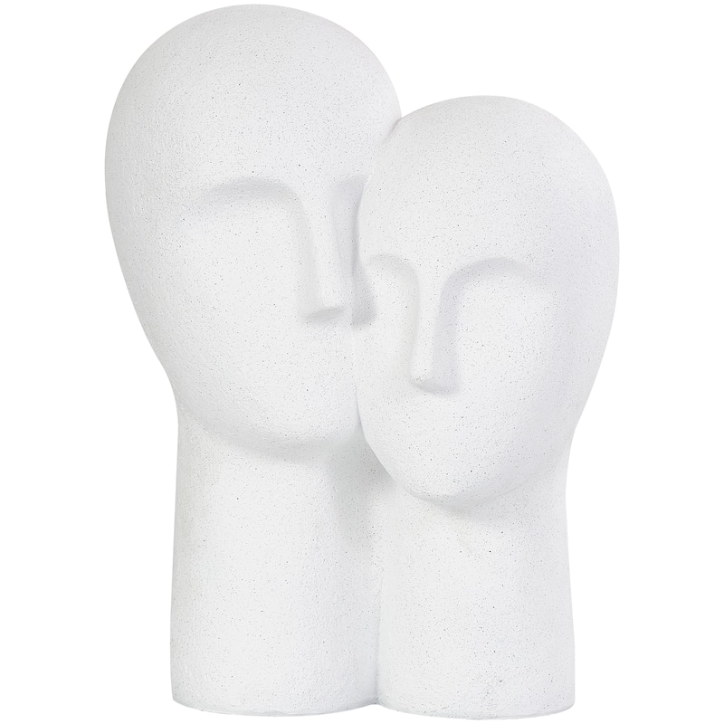 Polystone People Head Sculpture with Speckled Detailing - White - Roche River Decor - 9"W x 12"L x 17"H