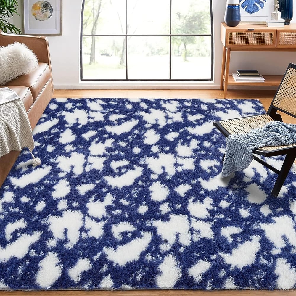Modern Abstract Area Rug for Hallways Living Room Patio Decor Blue - 2' x 3'
