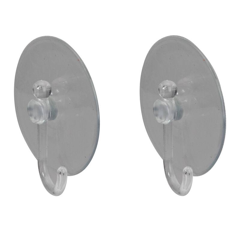Pack of 2 Clear Suction Cups with Hooks 3"