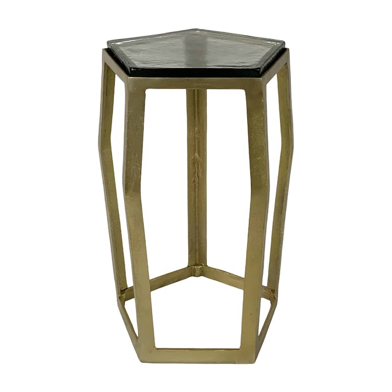 Marble Side Table Metal Frame Modern Narrow Accent for Home Decor