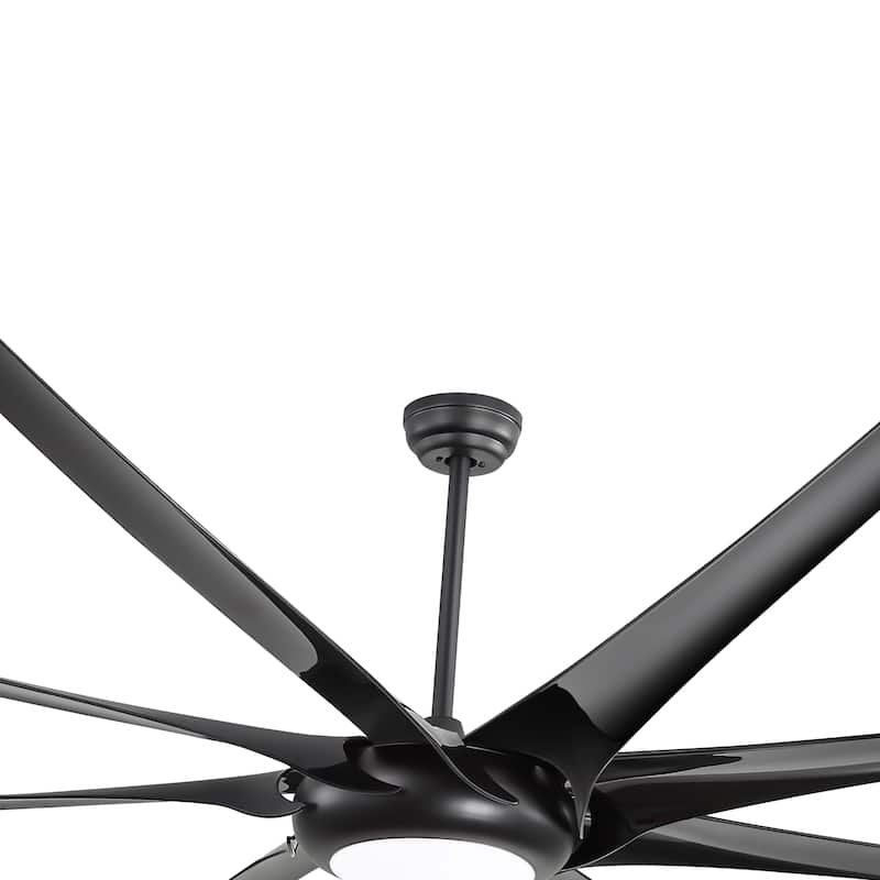 Large 100" Black Integrated LED Ceiling Fan with Light and Remote(8-Blade)