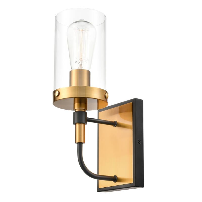 Light Society Emme 1-Light Vanity Light - Black/Brushed Brass