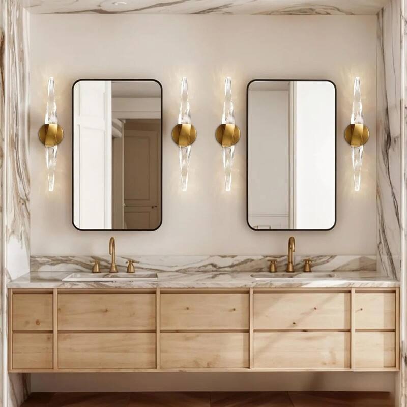 KAYLA 20.8" Black Crystal Wall Sconce
