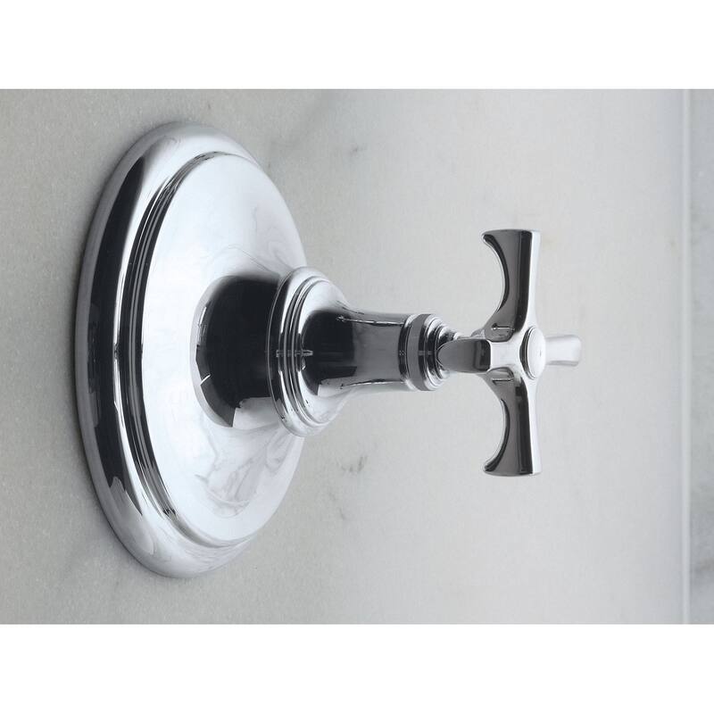 Kallista Bellis Three Way Cross Handle Diverter Valve Trim - Less - Unlacquered Brass