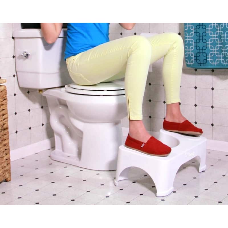 Step and Go Toilet Stool 7" - Bathroom Squat Stool - White