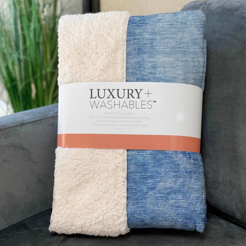 Premium Machine Washable Abstract Contemporary Sherpa Throw Blanket