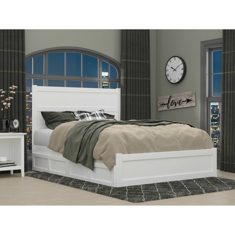 NoHo Queen Bed with Footboard and 2 Drawers in White