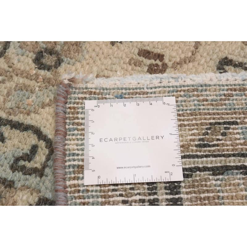 ECARPETGALLERY Hand-knotted Antalya Vintage Khaki Wool Rug - 6'8 x 9'4