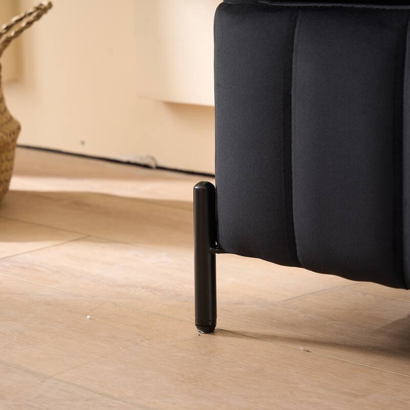 49.21" Velvet Upholstered Storage Bench, End of Bed Footstool Ottomanwith Metal Legs, Foot Rest for Bedroom, Entryway