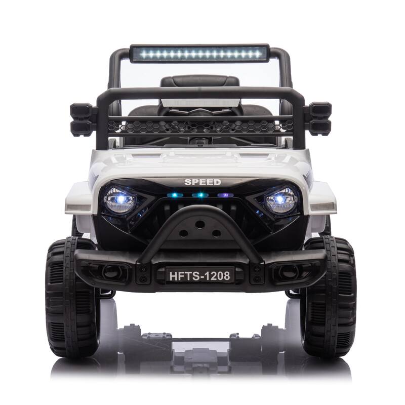 Kids' 12V Ride-On Truck with Early Education, LED Lights, and Music, Perfect Holiday Gift