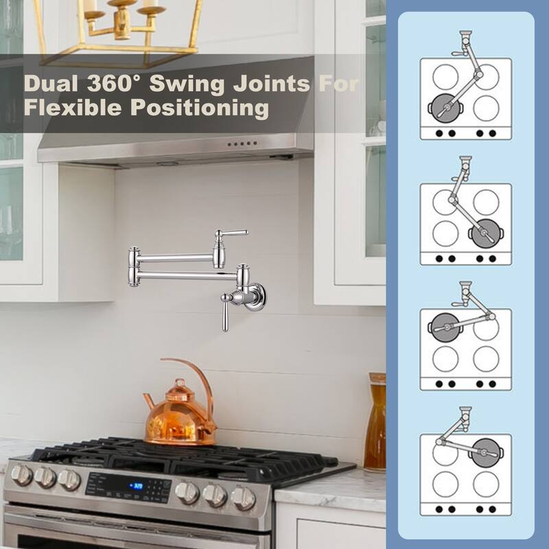 WOWOW Vintage Pot Filler Folding Kitchen Faucet