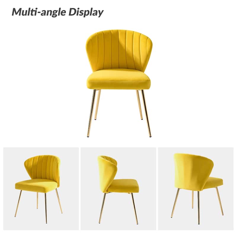 Aruna Accent Chair with Metal Legs 20''W X 19.5 ''D X 29''H by HULALA HOME