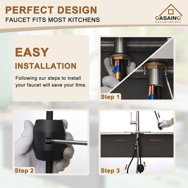 Single Handle Pull-Down Sprayer Kitchen Faucet