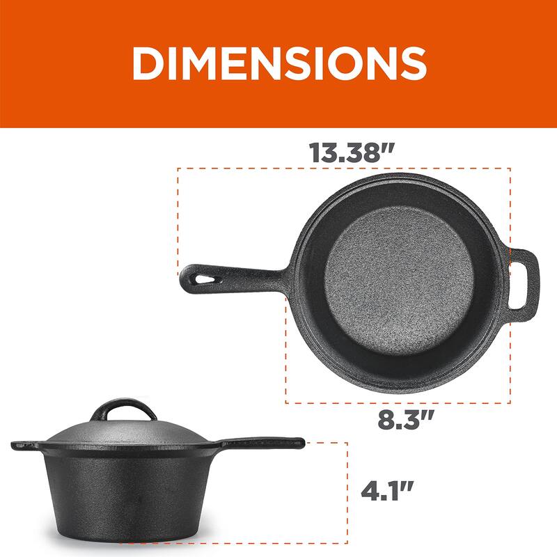 2.0 Qt Cast Iron Saucepan with Lid