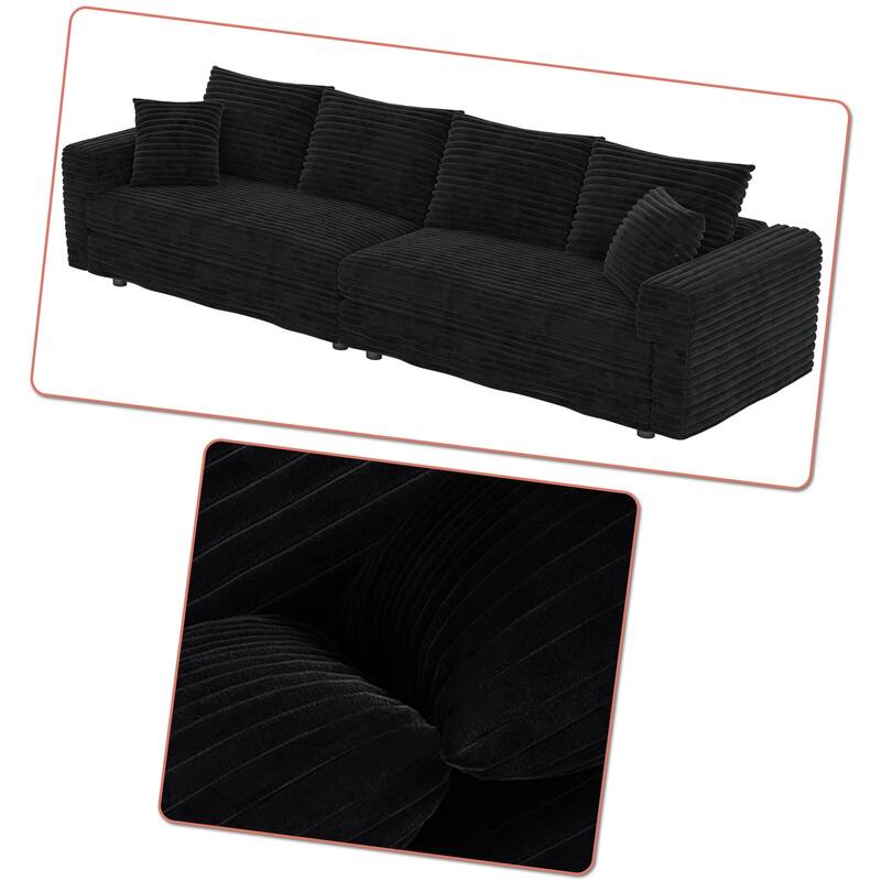 Modern Corduroy Fabric Upholstered Sofa Couch