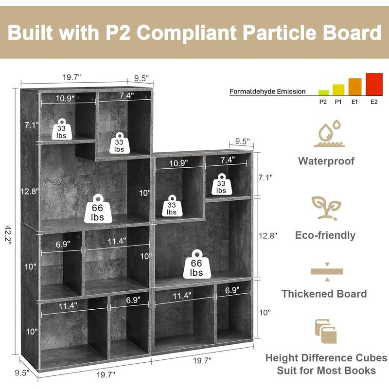 VECELO Wide Wood Organizer Bookcase Sets