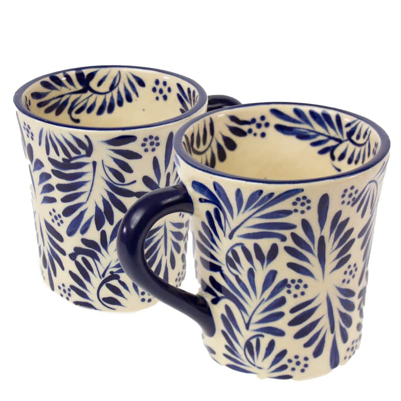 Encantada Mexican Handmade Pottery Set of 2 Mugs