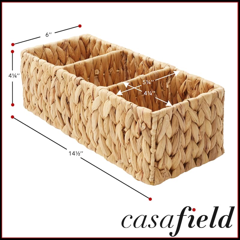 2 Water Hyacinth Storage Baskets Woven Storage Bins