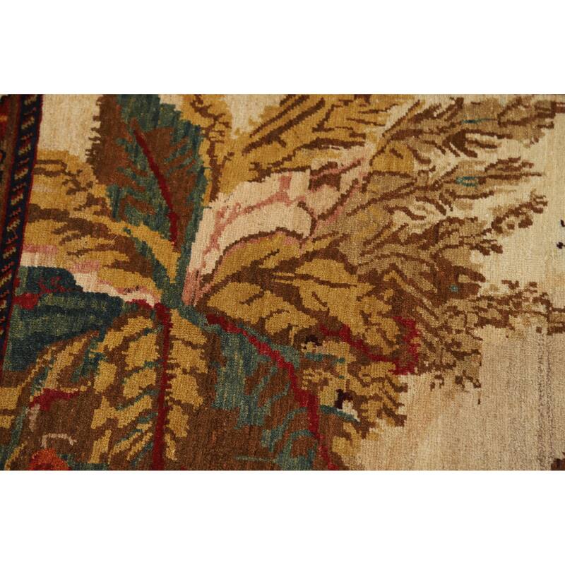 Vegetable Dye Karabagh Oriental Rug Hand-Knotted Wool Carpet - 4'2" x 5'11"