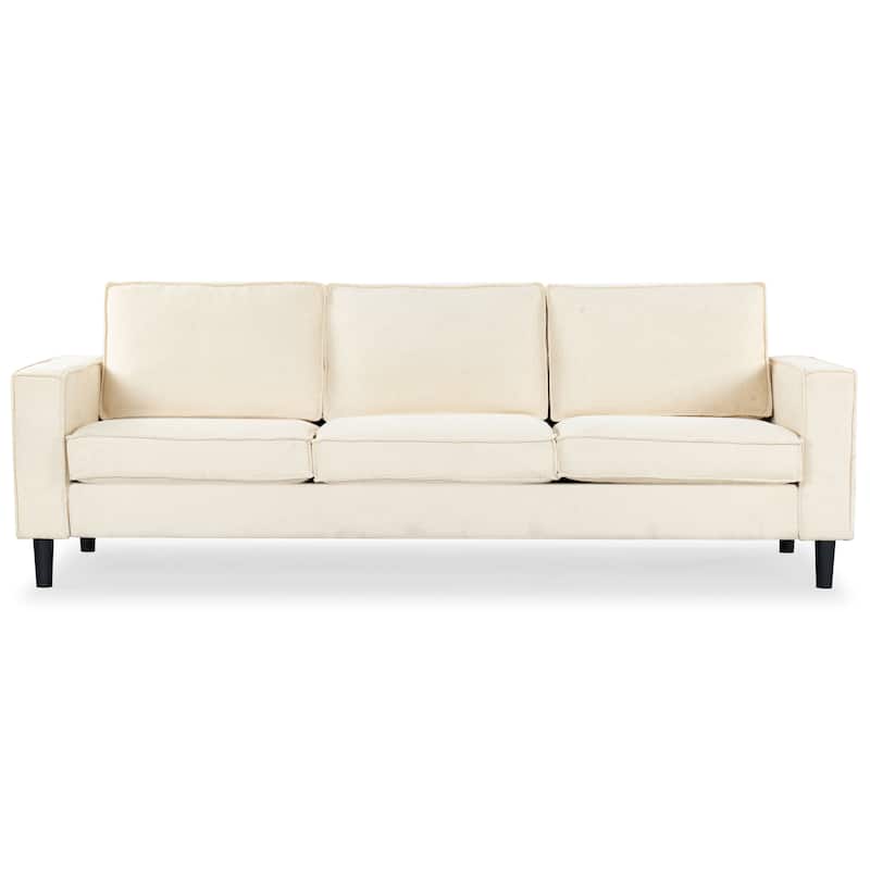 SAFAVIEH Couture Kalyna 3.5-Seater Sofa - 96"W x 33"D x 33"H - Creme